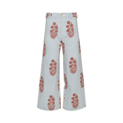 Final Sale: Disco Pants in Poppy Stamp & Thin Stripes