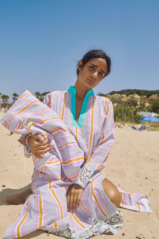 Douce Dress in Seaside Stripes