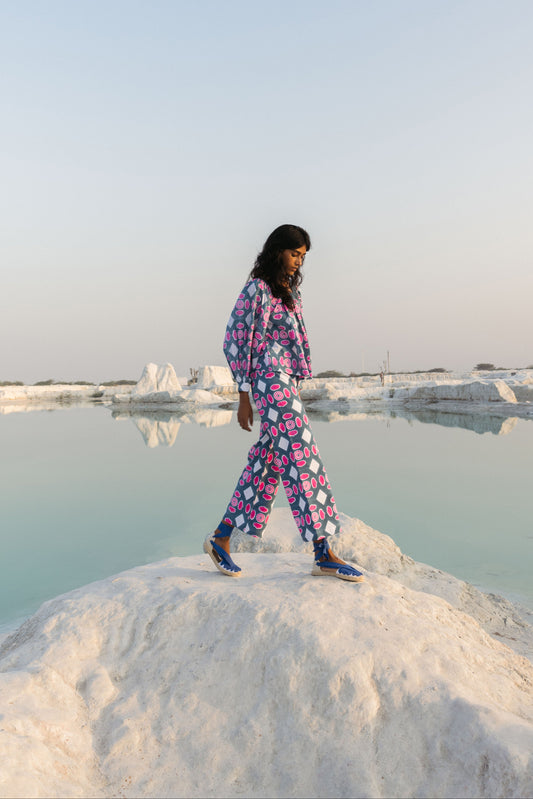 Disco Pants in Button Print