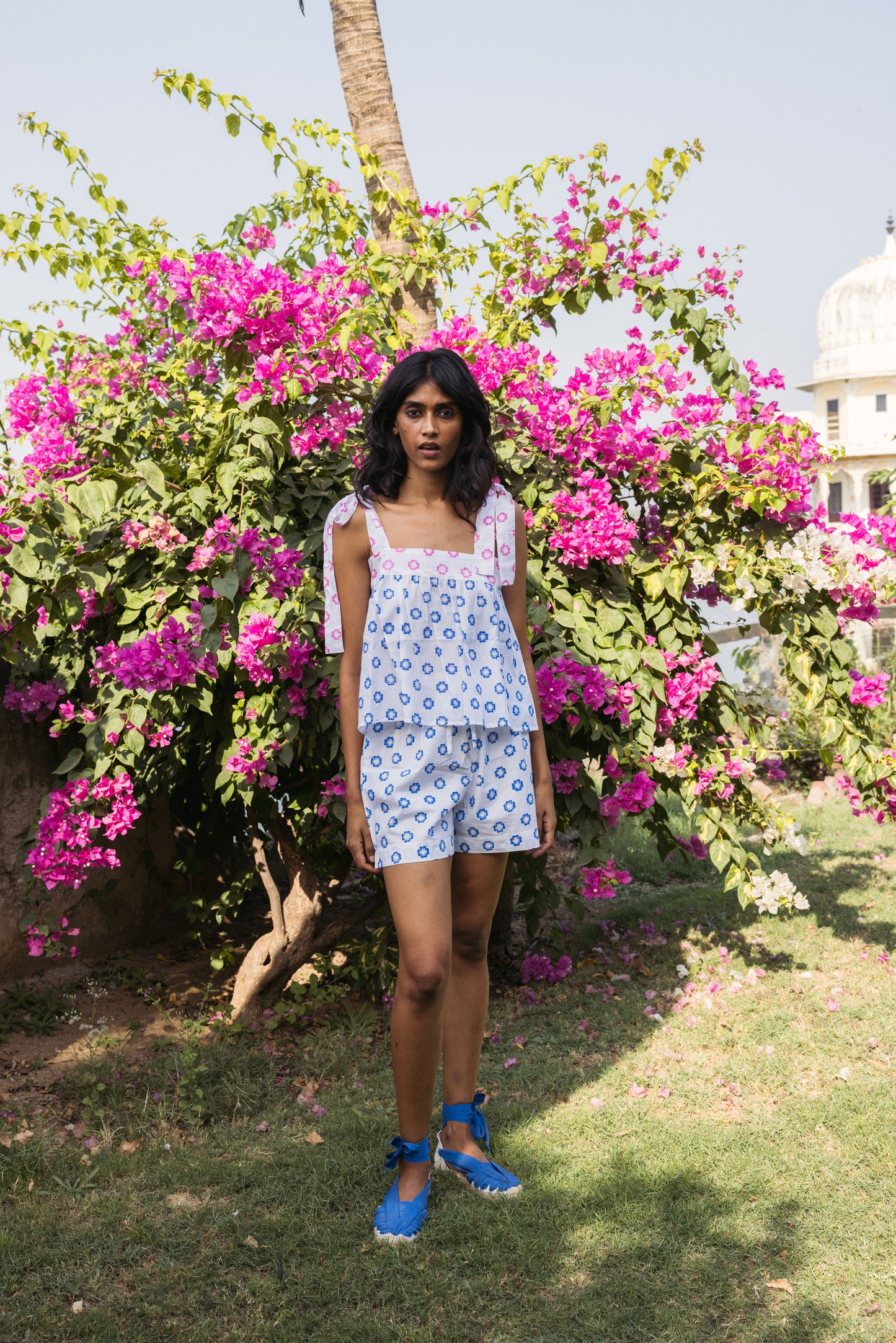 Drawstring Short in Daffodil Print