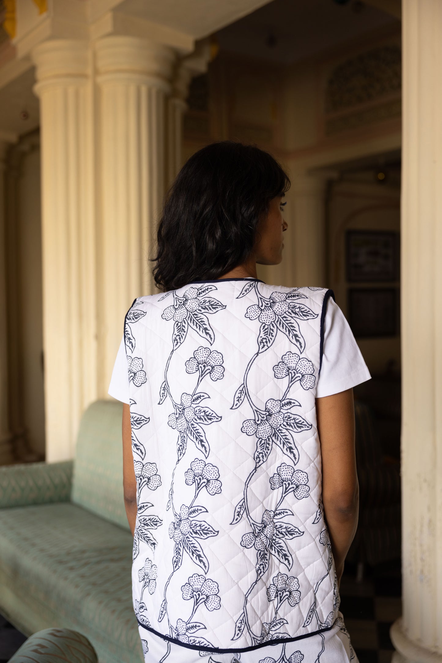 Manju Vest in Orchid Print