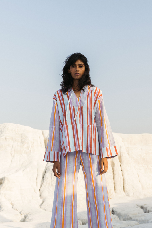 Surf Pullover in Mixed Seaside Stripes