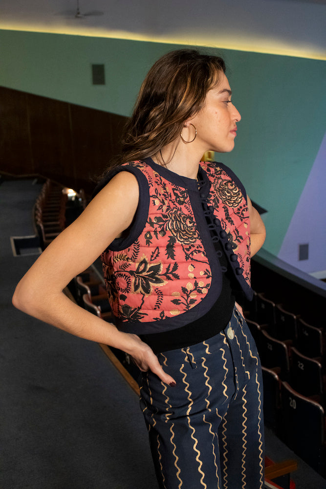 Final Sale: Bolero Vest in Big Phool Print