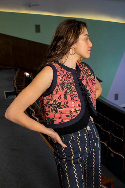 Final Sale: Bolero Vest in Big Phool Print