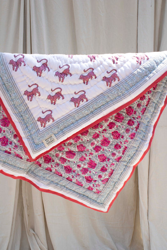 Baby Blanket in Rose Print