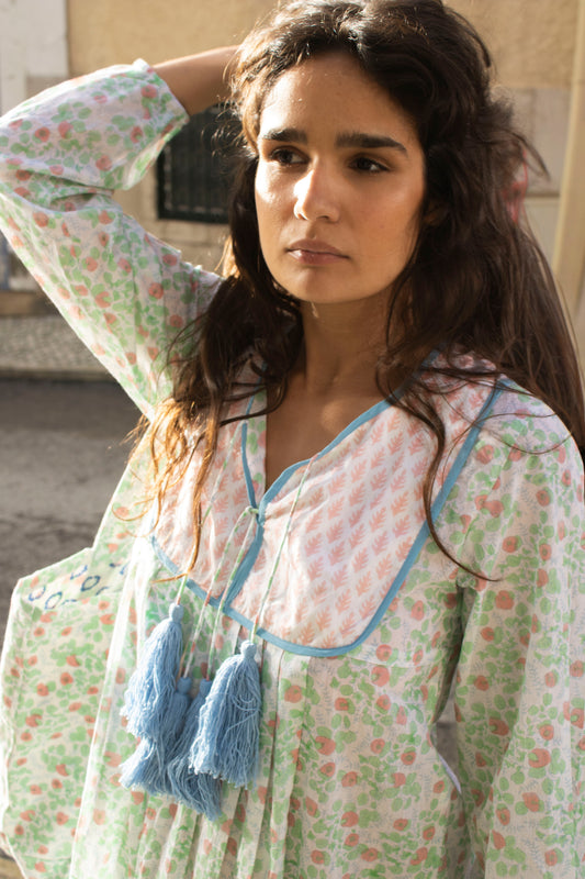 Kitty Dress in Blueberry Print