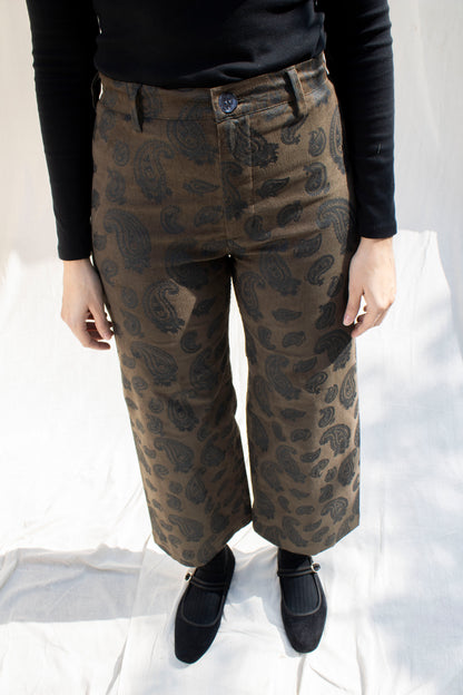 Corduroy Disco Pants in Paisley