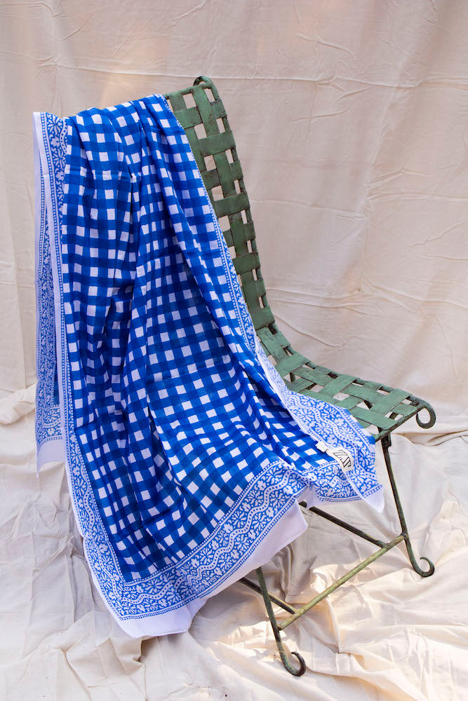 Final Sale: Sarong in London Blue Gingham