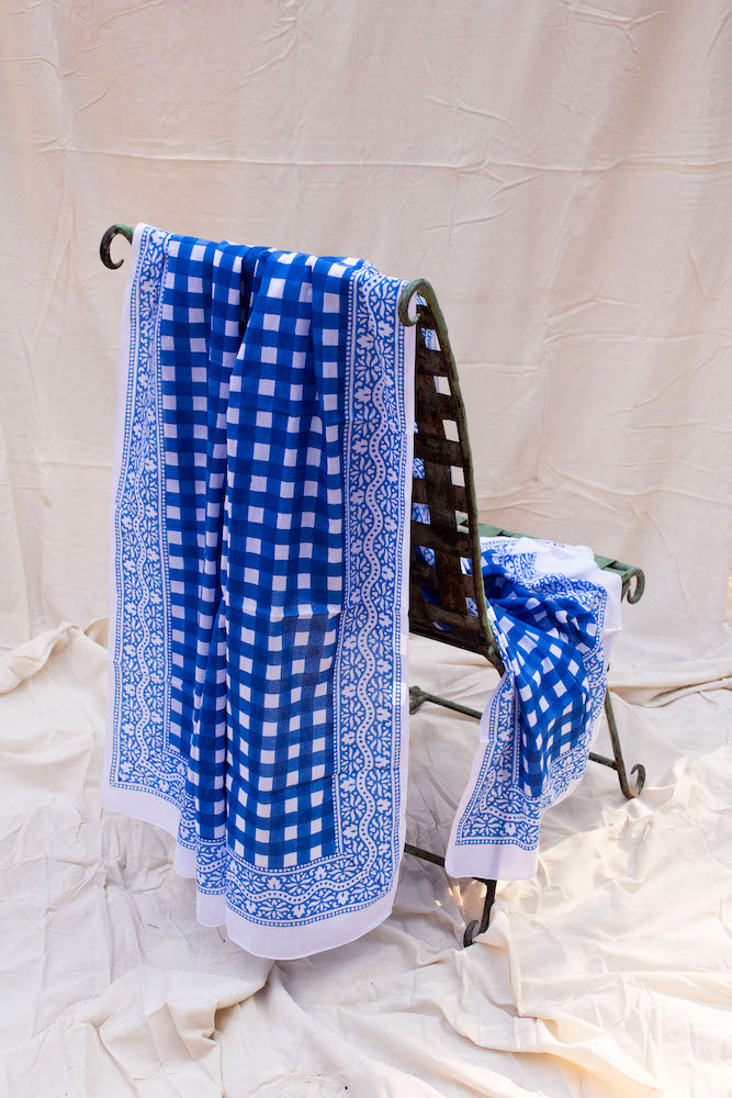 Final Sale: Sarong in London Blue Gingham