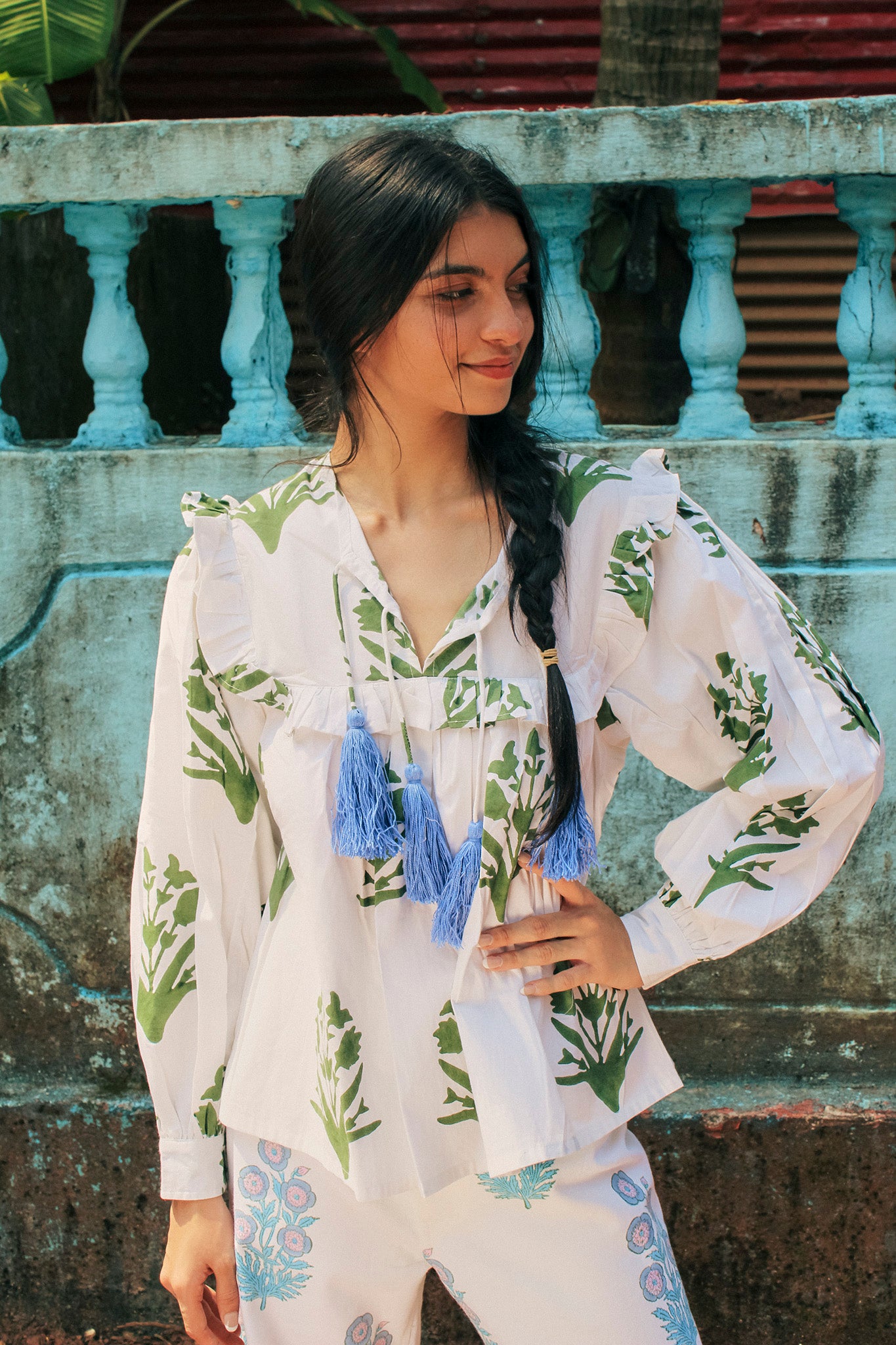 Clover Top in Oasis Green | SZ Blockprints – SZ BLOCKPRINTS