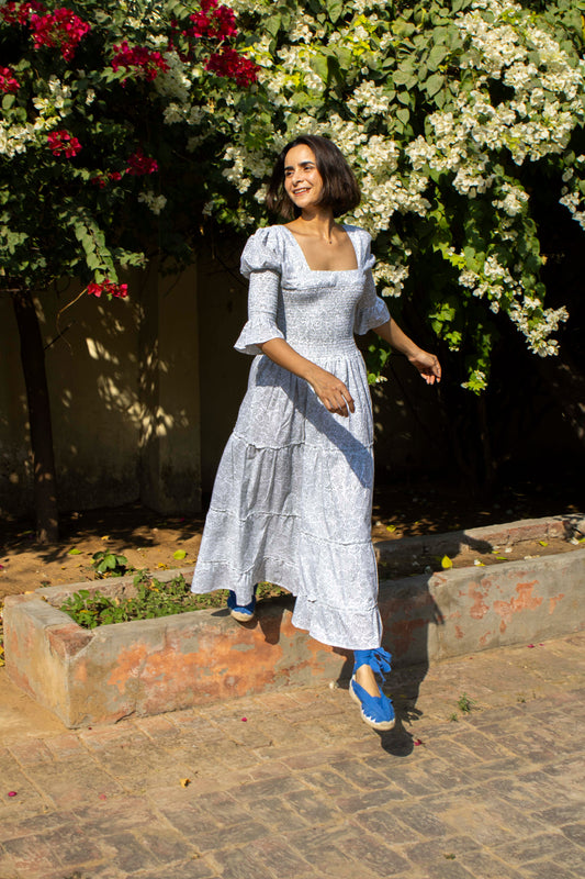 Berenice Dress in Essa Outline Print