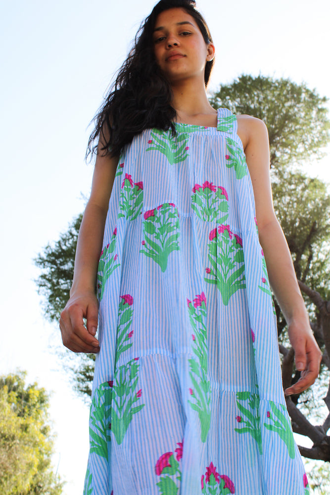 Final Sale: Winslow Dress in Hot Pink & China Blue