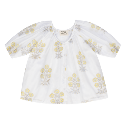 Leila Top in Marigold Print