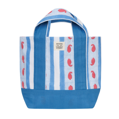 Maine Medium Tote Ribbon Print