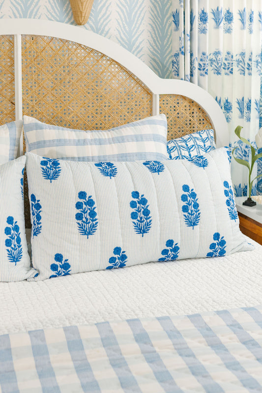 King Razai Sham in Poppy Stamp, Directoire Blue