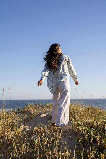 Final Sale: Oversized Button Down in Chakri Print
