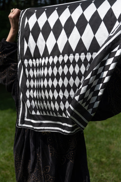 Silk Scarf in Pirate Black