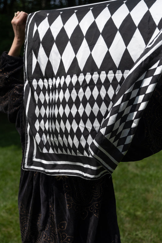 Silk Scarf in Pirate Black