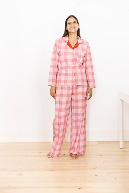 Pajama Set in Weave Print