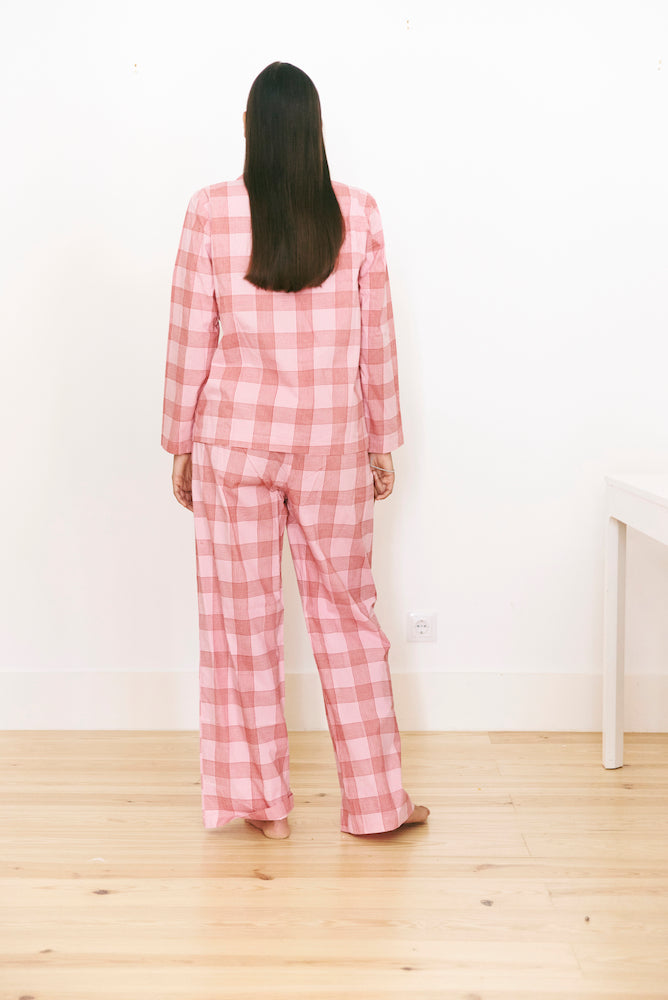 Pajama Set in Weave Print