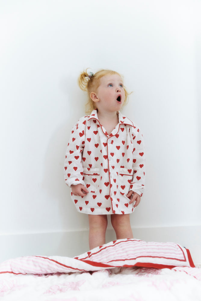 Kids Pajama Set in Ruby Red