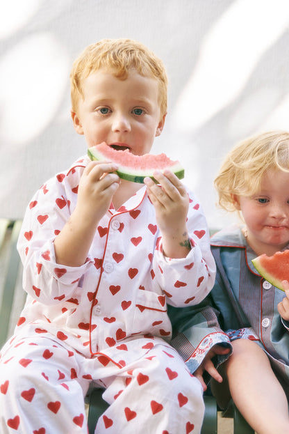 Kids Pajama Set in Ruby Red