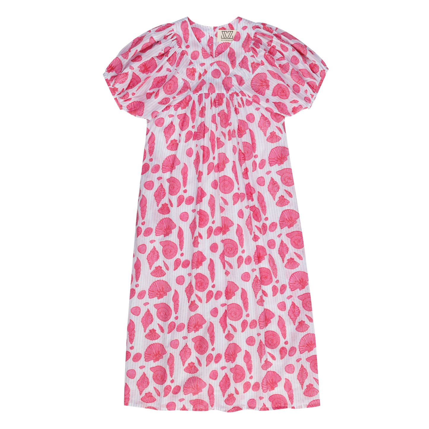 Sai Dress in Sea Shell on Thin Stripe