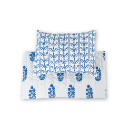Standard Gudri Sham in Grecian Floral, Directoire Blue