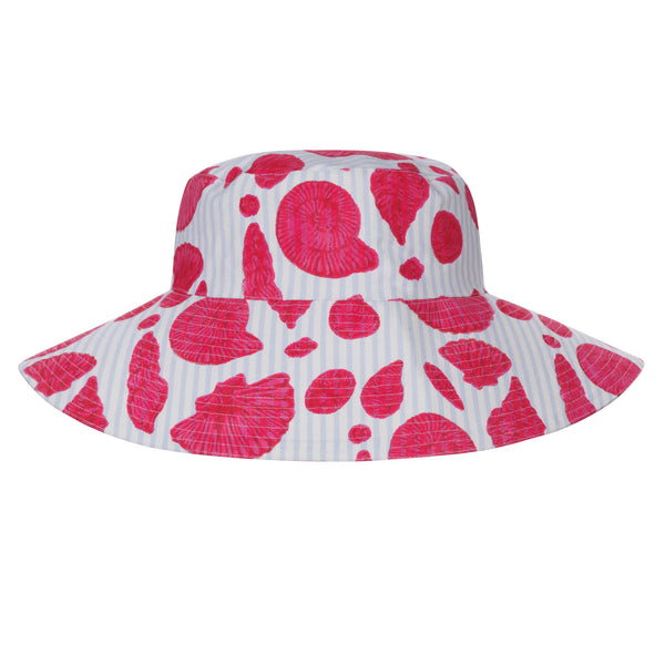 Sun Hat in Sea Shell on Thin Stripe