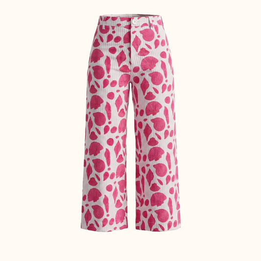 Disco Pant in Sea Shell on Thin Stripe