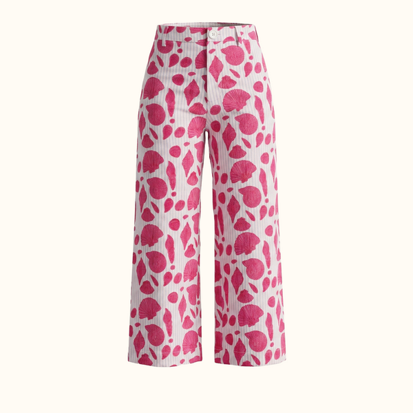 Disco Pant in Sea Shell on Thin Stripe