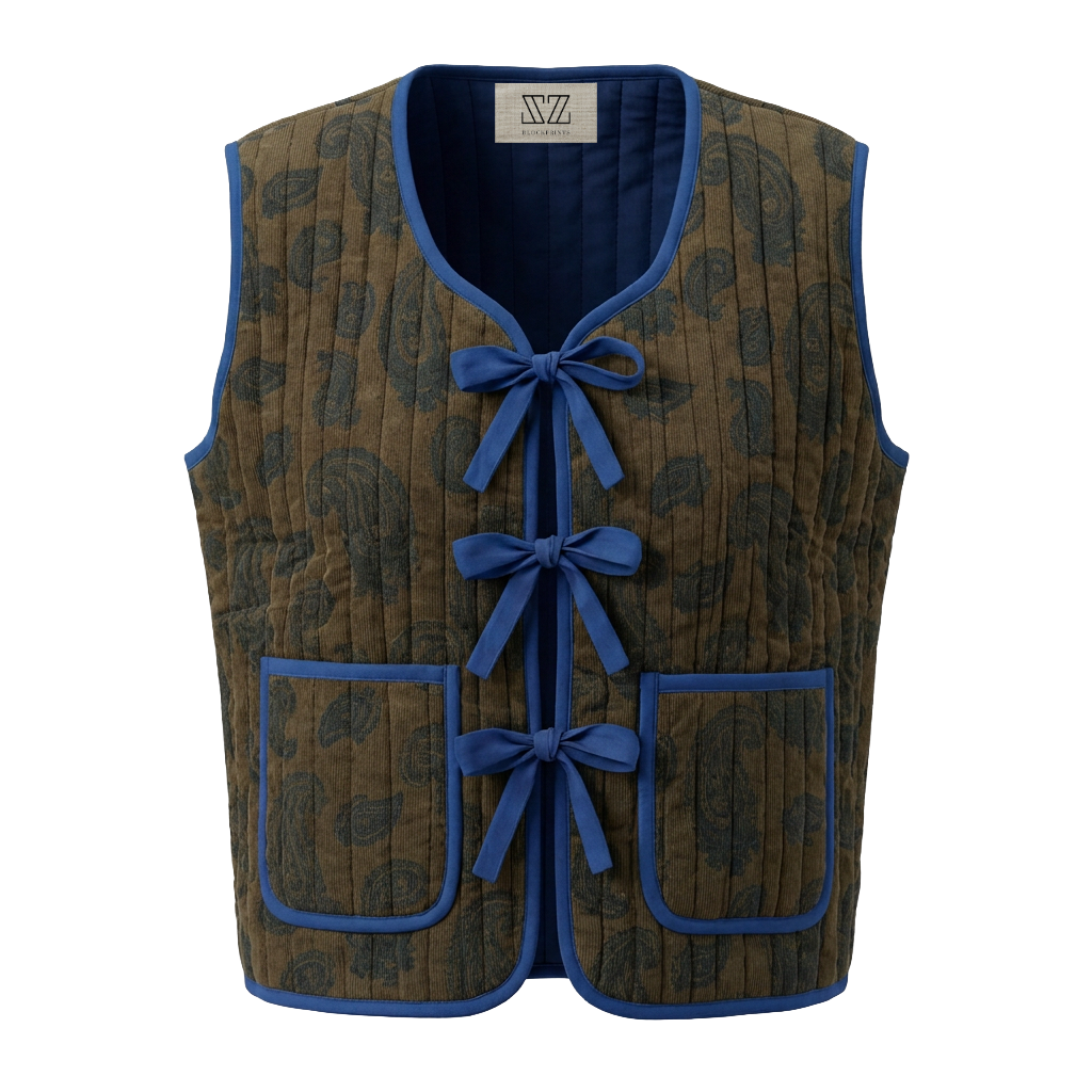 Corduroy Sloane Vest in Paisley - One of a Kind