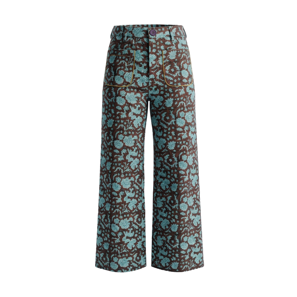 Painter Pant in Full Nila Print, Poseidon