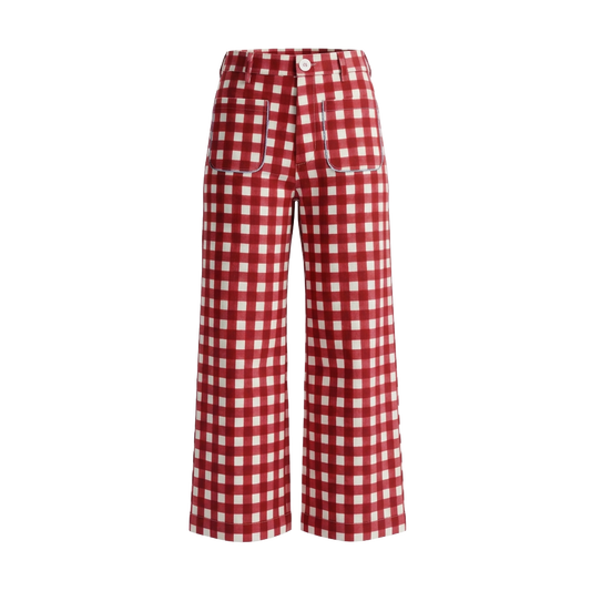 Painter Pant in Gingham, American Beauty