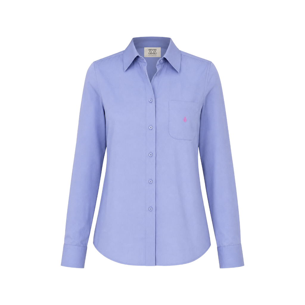 New York Shirt in Lavender With Signature Embroidery