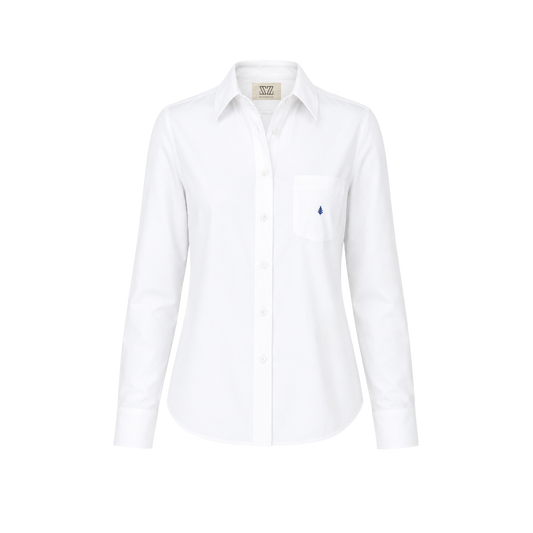 New York Shirt in White With Signature Embroidery