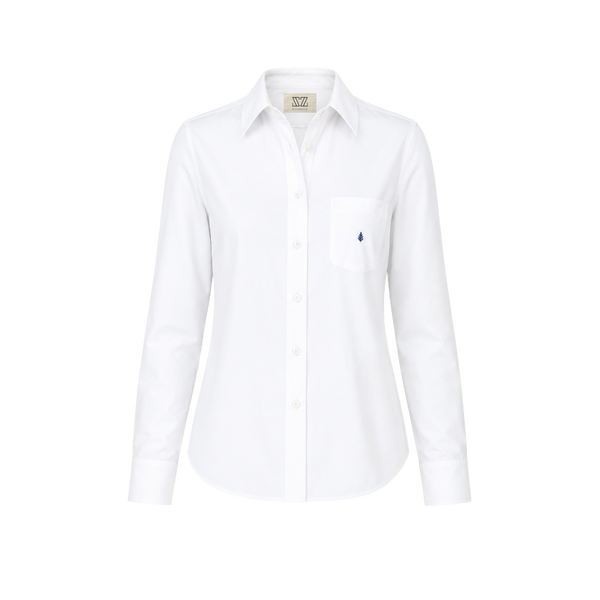 New York Shirt in White With Signature Embroidery