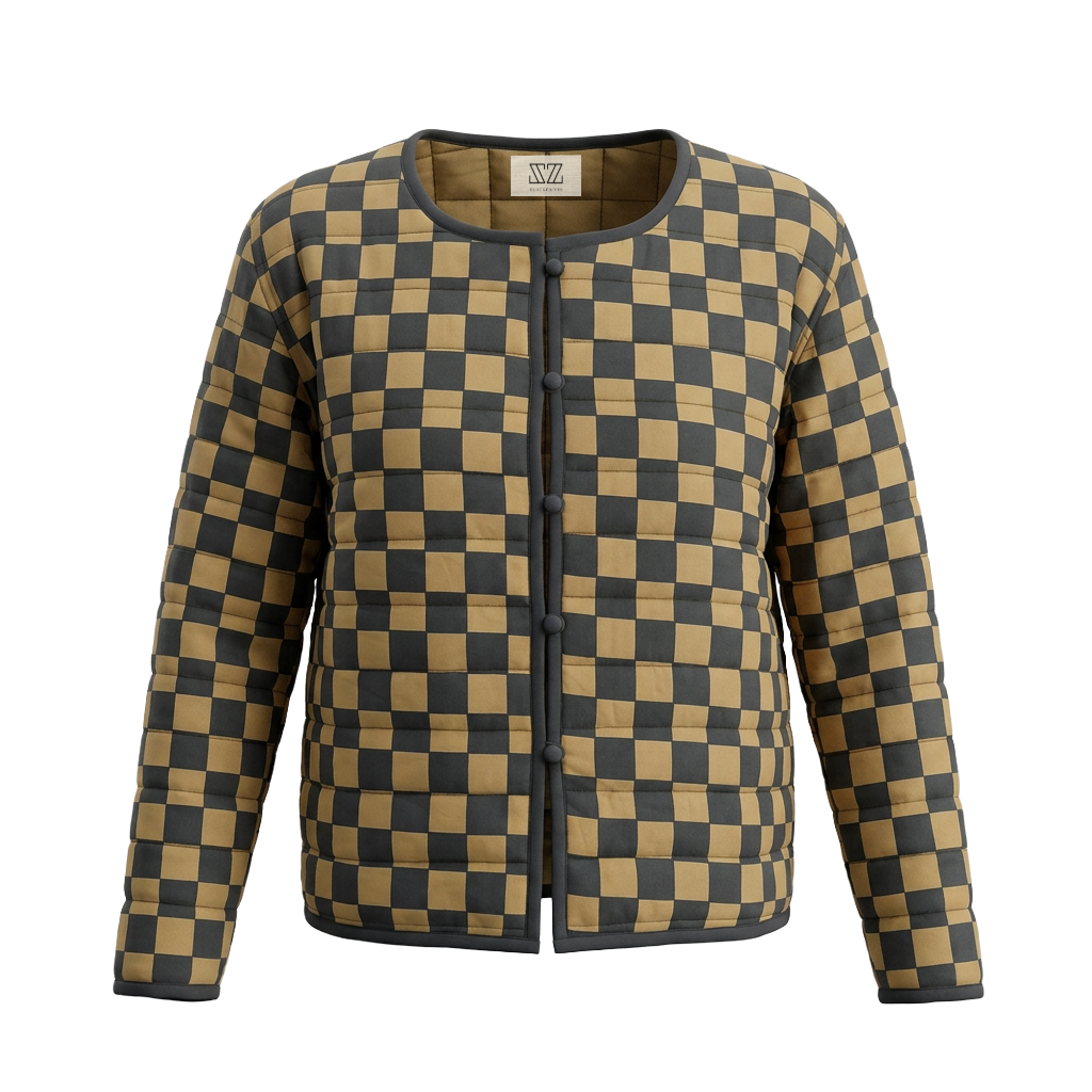 Quilted Jacket in Double Check - One of a Kind