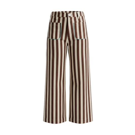 Painter Pant in Thick Stripe, Chocolate Fondant