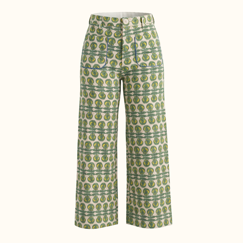 Summer Twill Painter Pant in Pansy Print