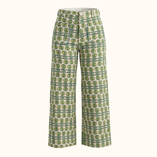 Summer Twill Painter Pant in Pansy Print