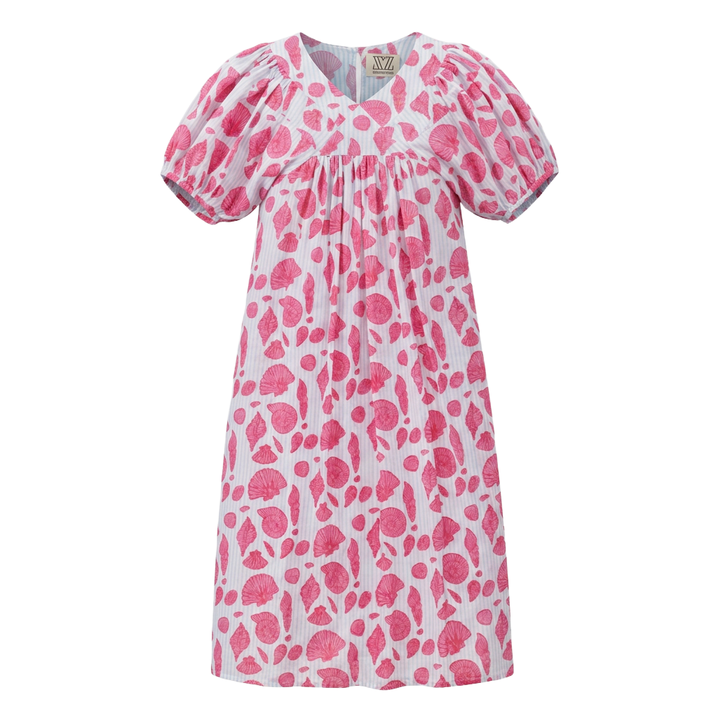 Sai Dress in Sea Shell on Thin Stripe
