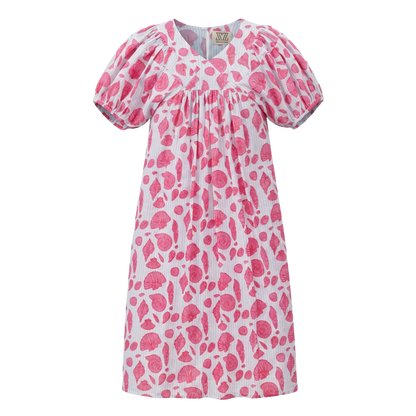 Sai Dress in Sea Shell on Thin Stripe