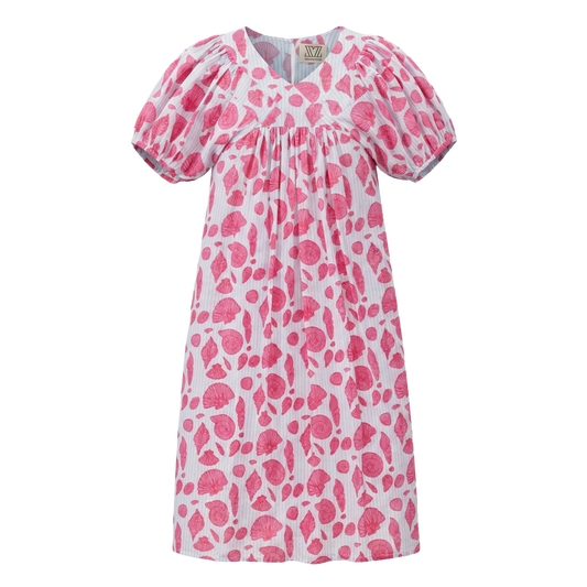 Sai Dress in Sea Shell on Thin Stripe