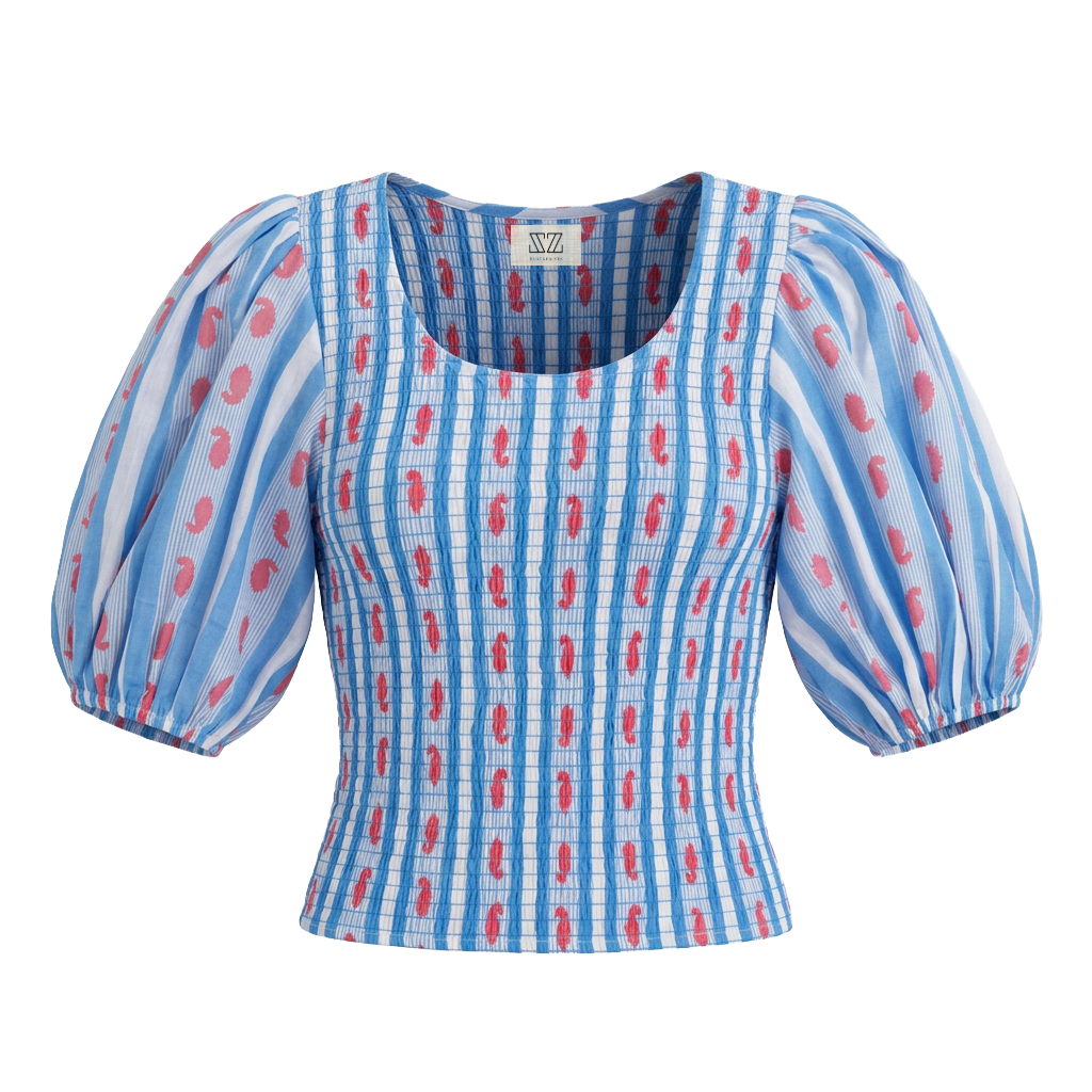 Amelia Top in RIbbon Print