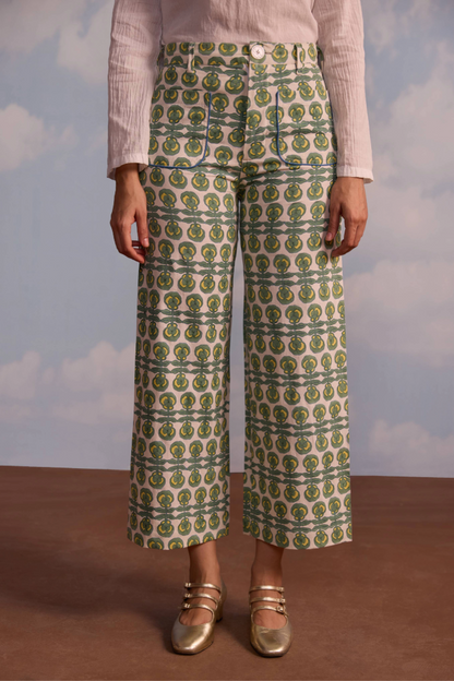 Summer Twill Painter Pant in Pansy Print
