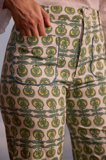 Summer Twill Painter Pant in Pansy Print