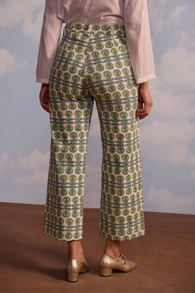 Summer Twill Painter Pant in Pansy Print