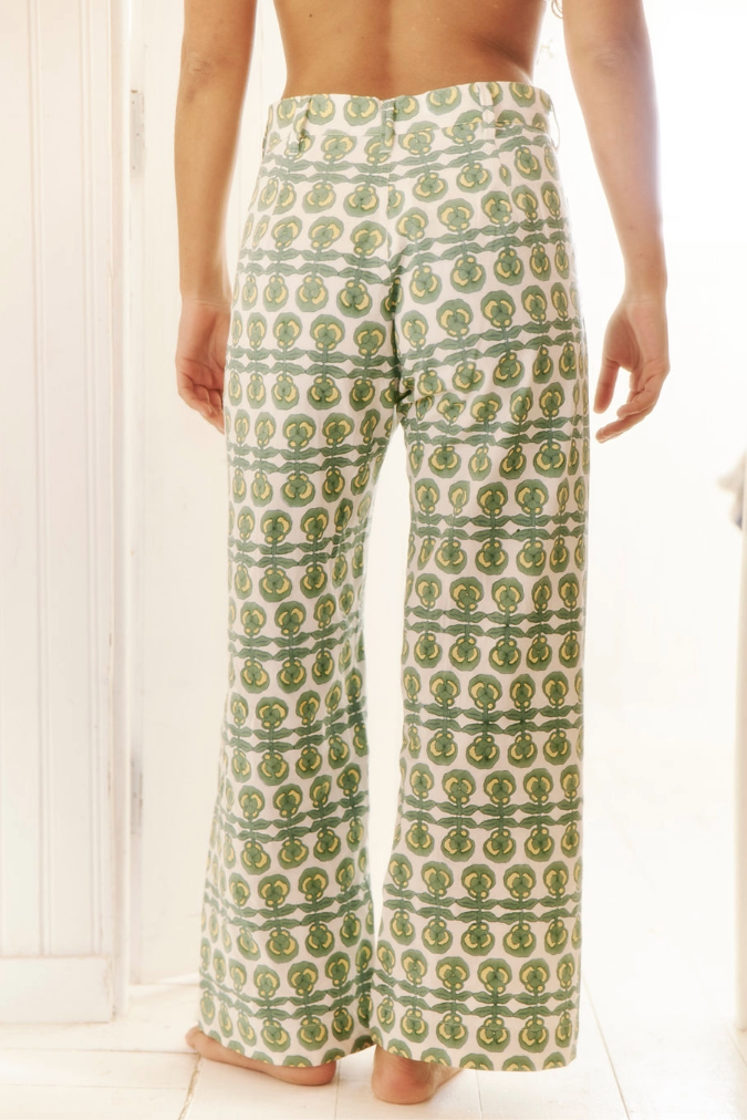 Summer Twill Painter Pant in Pansy Print
