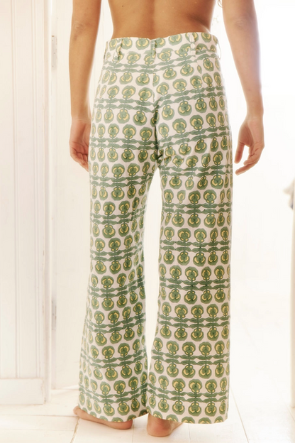 Summer Twill Painter Pant in Pansy Print